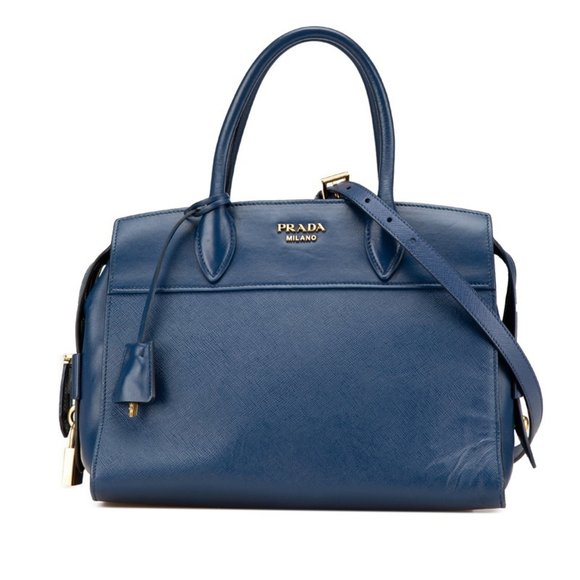 PRADA Blue Leather Shoulder Bag